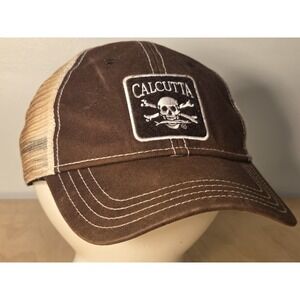 Calcutta Fishing Hat Cap Trucker Patch Mesh Back Snapback Brown One Size